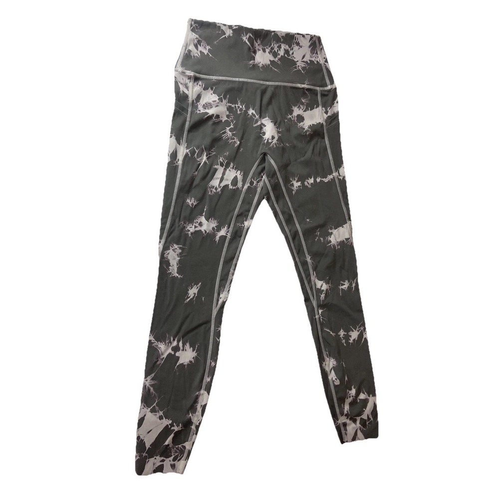 Curves N Combatboots‎ Gray Tie Dye High Waisted Leggings with Pockets Large
